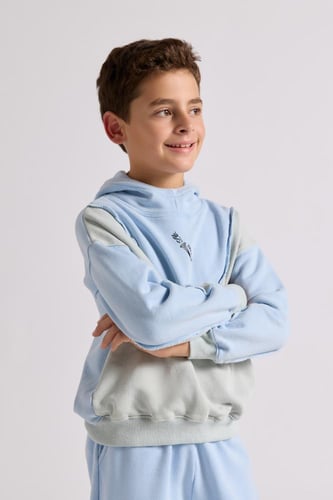 هودي بقصة واسعة ورقبة عالية بشعار سيلين للأطفال أز...