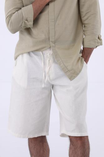 Coastline Ease – شورت خفيف بنَفَس صيفي اوف وايت