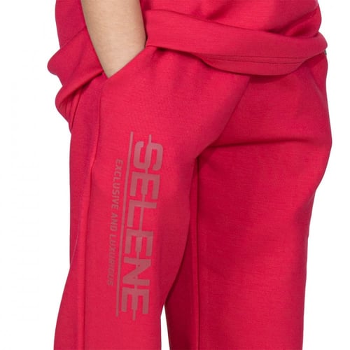 بنطلون بشعار سيلين من الأمام للأطفال (احمر )