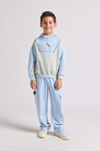 هودي بقصة واسعة ورقبة عالية بشعار سيلين للأطفال أز...