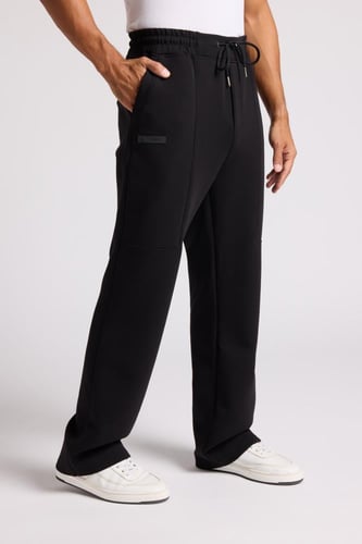 بنطلون كاجوال أوفرسايز للجنسين - أسود