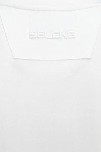 تيشيرت أوفرسايز بشعار مطرز على الصدر للجنسين - أبي...