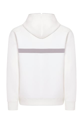 هودي بجيب أمامي أوفرسايز للجنسين - أوف وايت