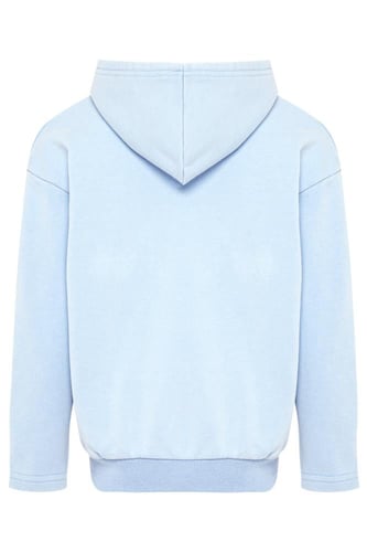 هودي بقصة واسعة Acid Wash للأطفال أزرق فاتح