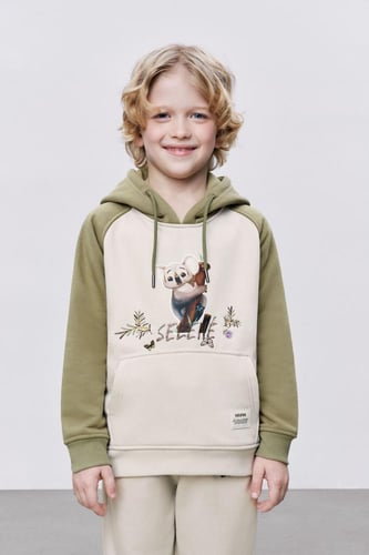 هودي أوف وايت و رمادي فاتح للأطفال