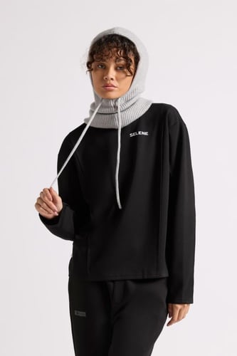 قطعة رأس برباط ورقبة عالية للجنسين رمادي فاتح