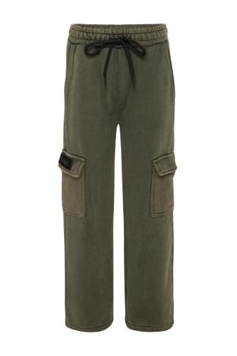 بنطلون Acid Wash Jogger للاطفال أخضر غامق