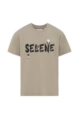 تيشيرت بقصة عادية للأطفال بشعار SELENE - زيتي