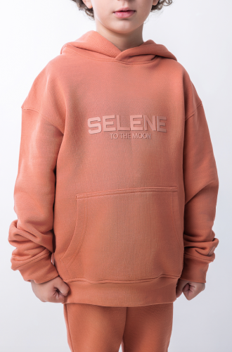 هودي إلى القمر للأطفال وردي داكن