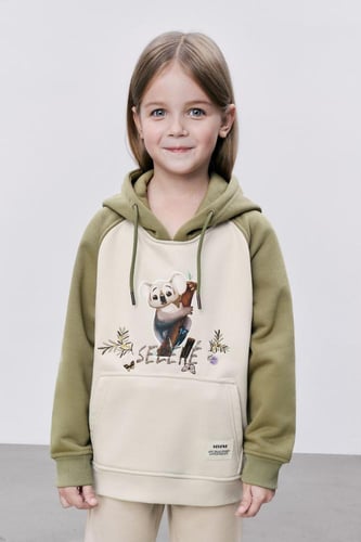 هودي أوف وايت و رمادي فاتح للأطفال