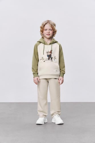 هودي أوف وايت و رمادي فاتح للأطفال