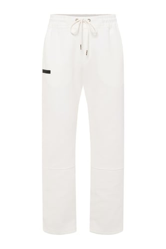 بنطلون جيرسيه مرن أوفرسايز للجنسين - أوف وايت