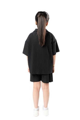 شورت واسع للأطفال للجنسين اسود