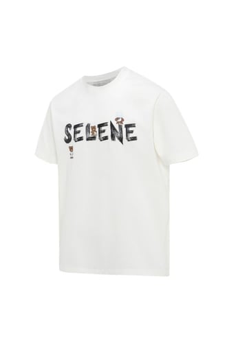 تيشيرت واسع للجنسين بشعار SELENE - أوف وايت