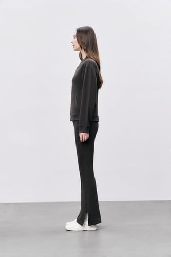 بنطال نسائي إنترلوك رمادي