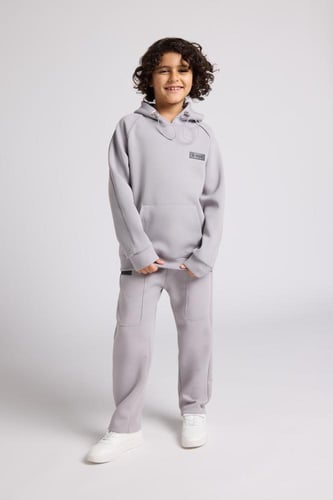 بنطلون كاجوال أوفرسايز للأطفال للجنسين - رمادي