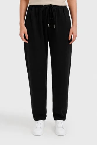 Modal Straight Cut Pants with Star Logo