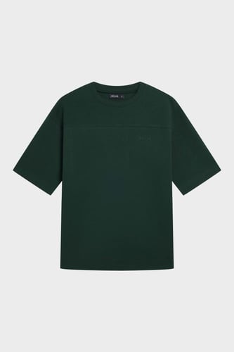 تيشيرت إنترلوك أخضر غامق للجنسين