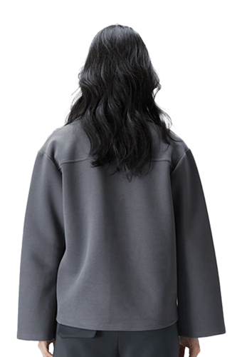 بولو بقصة وأكمام واسعة للنساء رمادي