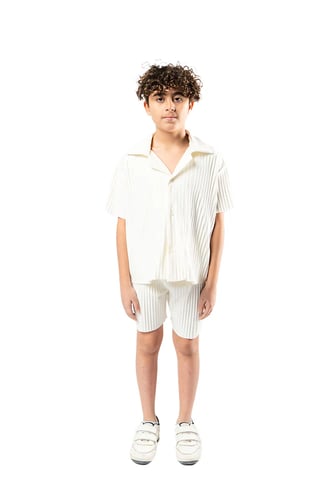 شورت واسع للأطفال للجنسين اوف وايت