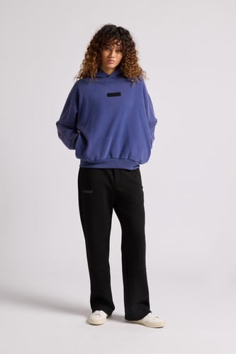 هودي بقصة واسعة Acid Wash للجنسين أزرق غامق