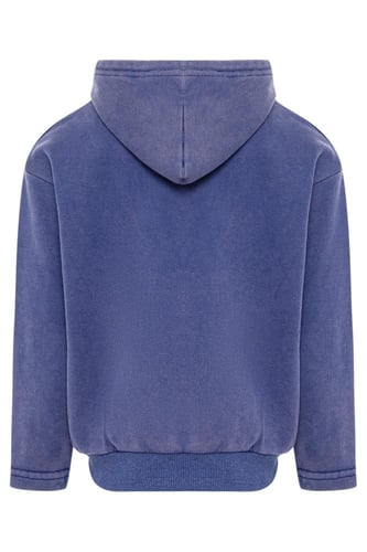 هودي بقصة واسعة Acid Wash للأطفال أزرق غامق