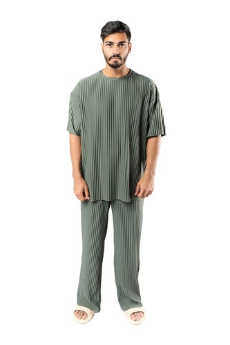 تيشرت واسع للجنسين كاكي