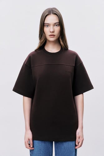 تيشيرت إنترلوك بني للجنسين