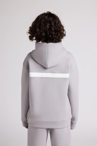 هودي بجيب أمامي أوفرسايز للأطفال للجنسين - رمادي