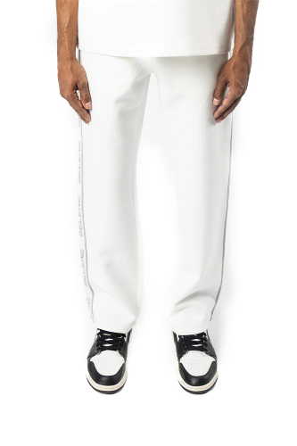 بنطلون اوف وايت مستقيم الساق للجنسين مع حزام خصر و...