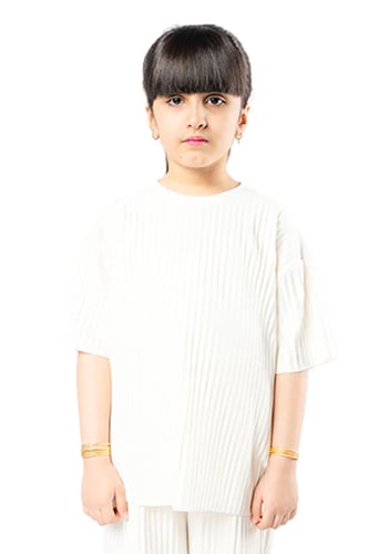 تيشرت واسع للأطفال للجنسين اوف وايت