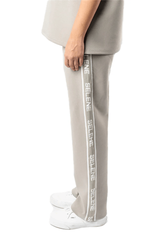 بنطلون رمادي مستقيم الساق للجنسين مع حزام خصر وأرب...