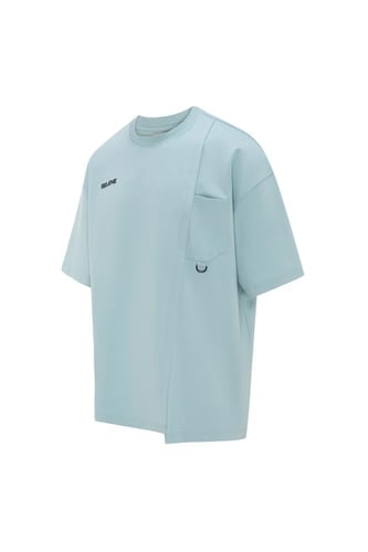 تيشيرت أوفرسايز بجيب وخياطة غير متماثلة للجنسين -...