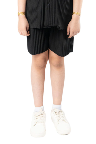 شورت واسع للأطفال للجنسين اسود