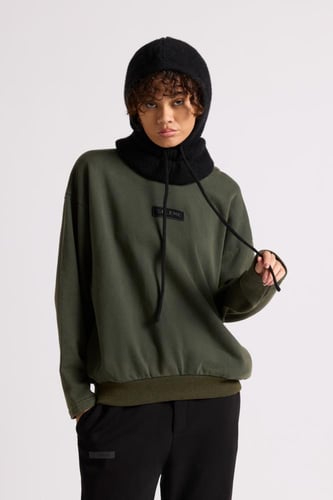 قطعة رأس برباط ورقبة عالية للجنسين أسود