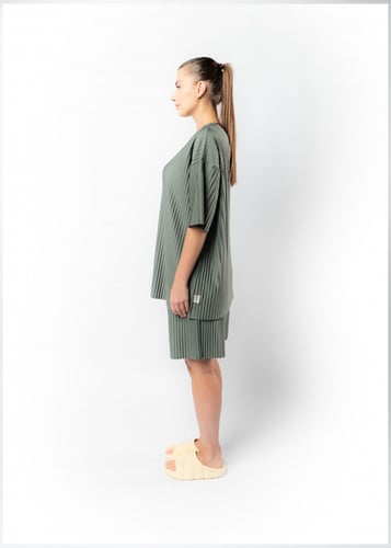 تيشرت واسع للجنسين كاكي