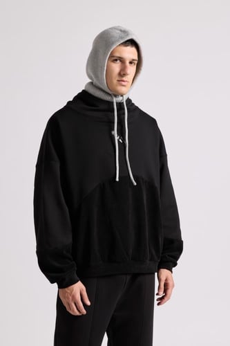 قطعة رأس برباط ورقبة عالية للجنسين رمادي فاتح