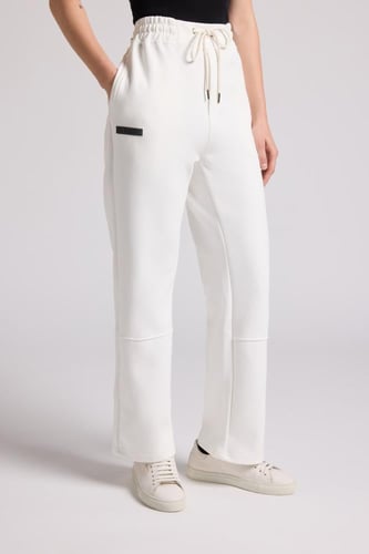 بنطلون جيرسيه مرن أوفرسايز للجنسين - أوف وايت