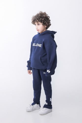 هودي أعين سيلين للأطفال أزرق داكن