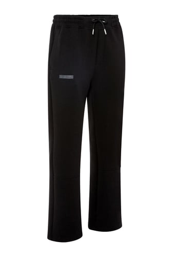 بنطلون جيرسيه مرن أوفرسايز للجنسين - أسود