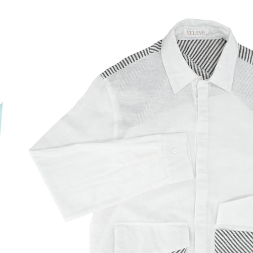 Linen Edge – قميص لينن بتصميم فريد وأسلوب جريء ابي...