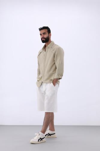 قميص كاجوال لينن – ناعم وعملي زيتي