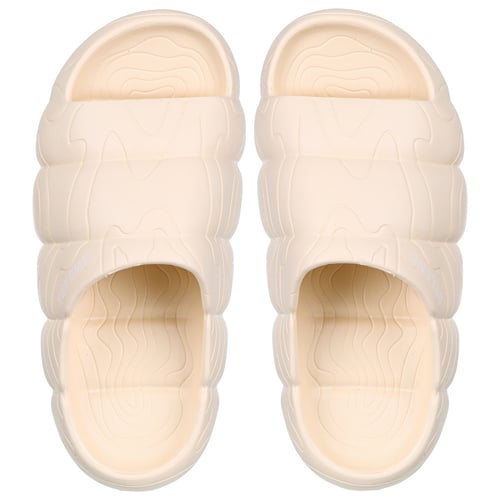 شبشب مفتوح من الأمام بنعل مطاطي مموج - بيج فاتح