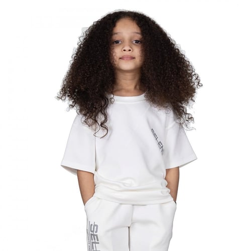 تيشيرت بشعار سيلين من الأمام للأطفال (اوف وايت)