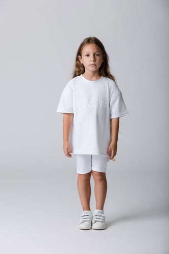 تيشيرت أواي للأطفال بقصة واسعة أبيض