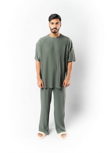 تيشرت واسع للجنسين كاكي