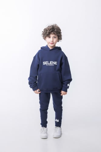 هودي إلى القمر للأطفال أزرق داكن