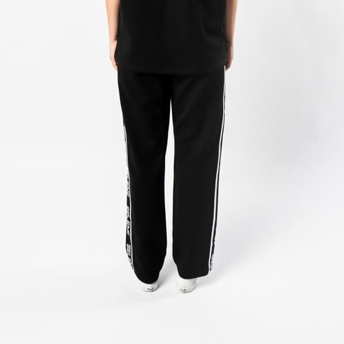 بنطلون اسود مستقيم الساق للجنسين مع حزام خصر وأربط...