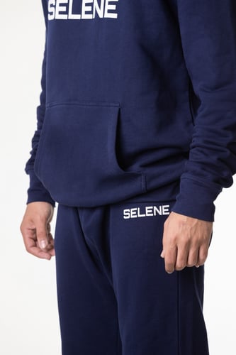 بنطلون سيلين واسع أزرق داكن