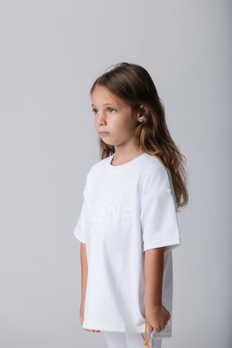 تيشيرت أواي للأطفال بقصة واسعة أبيض